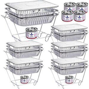 Foldable Chafing Dishes Disposable Buffet Set - Set of 6/36pc Half-Sized (9x13)